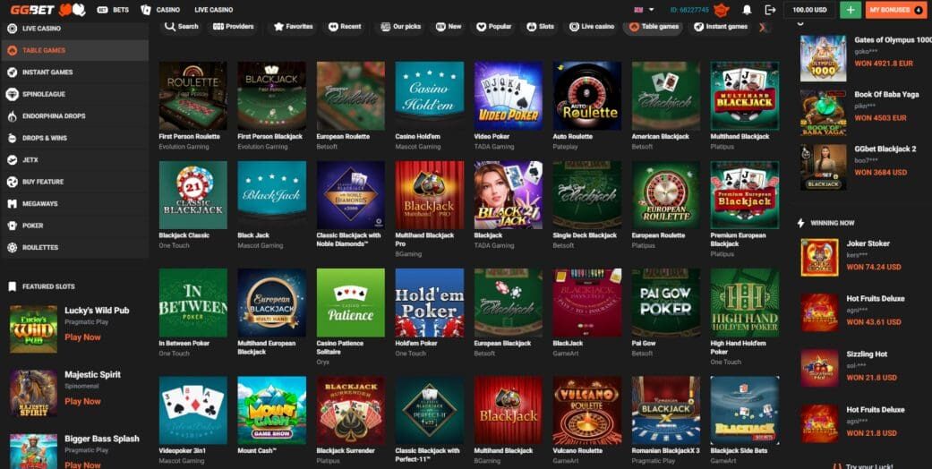 GG.bet - Table Games