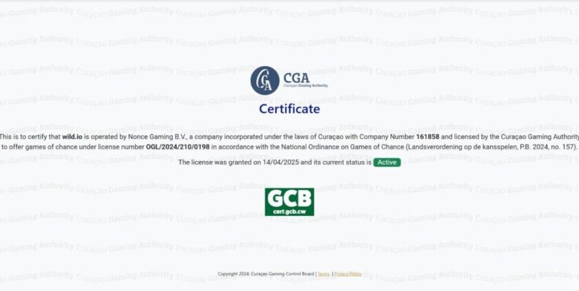 Wild.io Curacao License