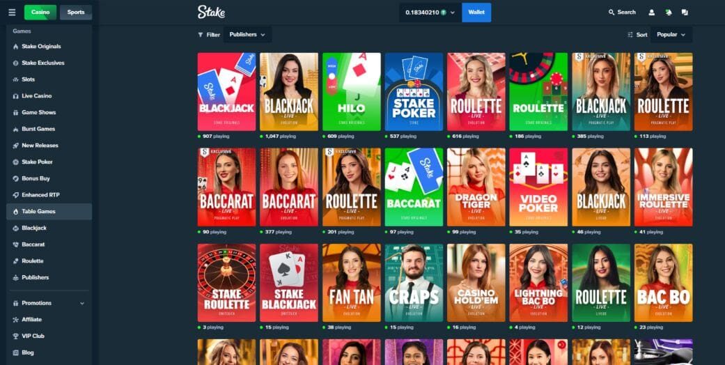 Stake - Table Games
