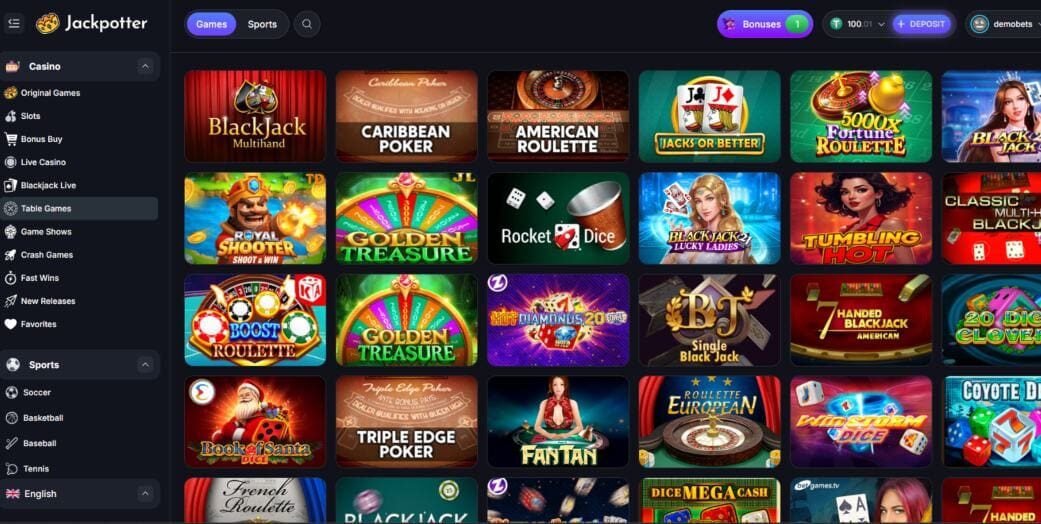 Jackpotter - Table Games